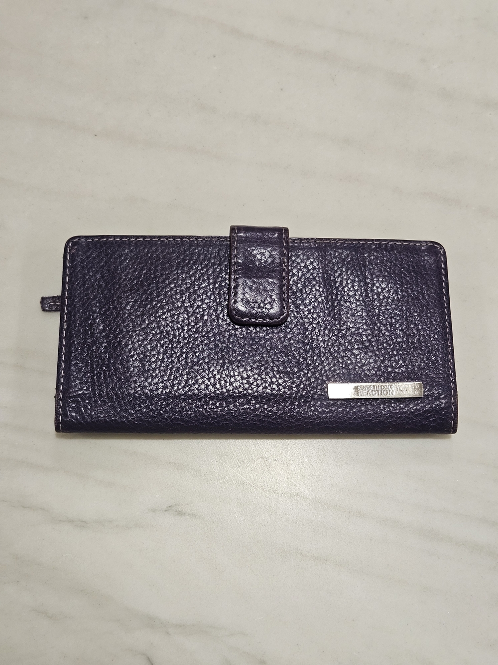 Kenneth Cole Reaction Women’s Purple Leather Trifold Clutch Wallet